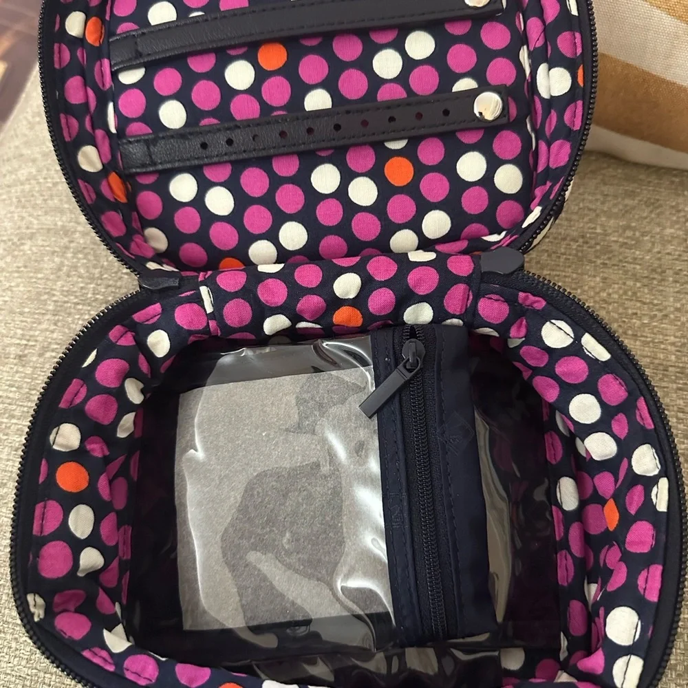 Quilted Floral Travel Case in Black and Multicolor
